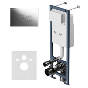 Изображение товара Инсталляция для подвесного унитаза с клавишей Am.Pm ErgoFit I012711.0151, цвет клавиши глянцевый хром
