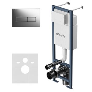 Изображение товара Инсталляция для подвесного унитаза с клавишей Am.Pm ErgoFit M I012711.0351, цвет клавиши глянцевый хром