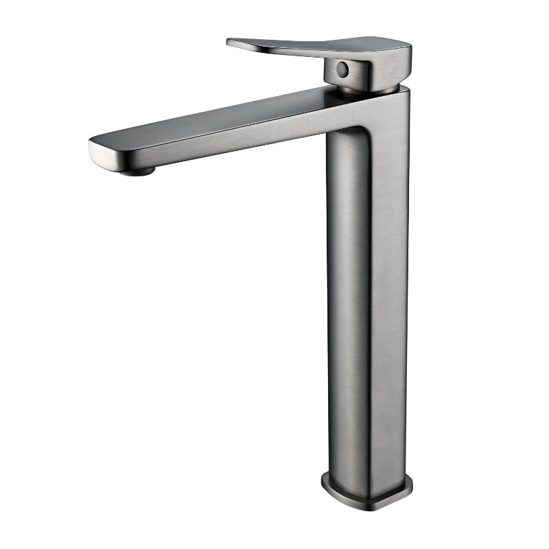 Изображение товара Смеситель для раковины Shevanik S9911T вороненая сталь gunmetal однорычажный современный дизайн