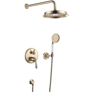 Изображение товара Душевая система Rose R0235Q бронза с тропическим душем и скрытым монтажом