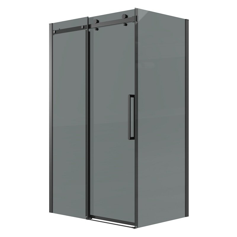 Изображение товара Душевой уголок Grossman Classic 120x70 см с тонированным стеклом и черным профилем