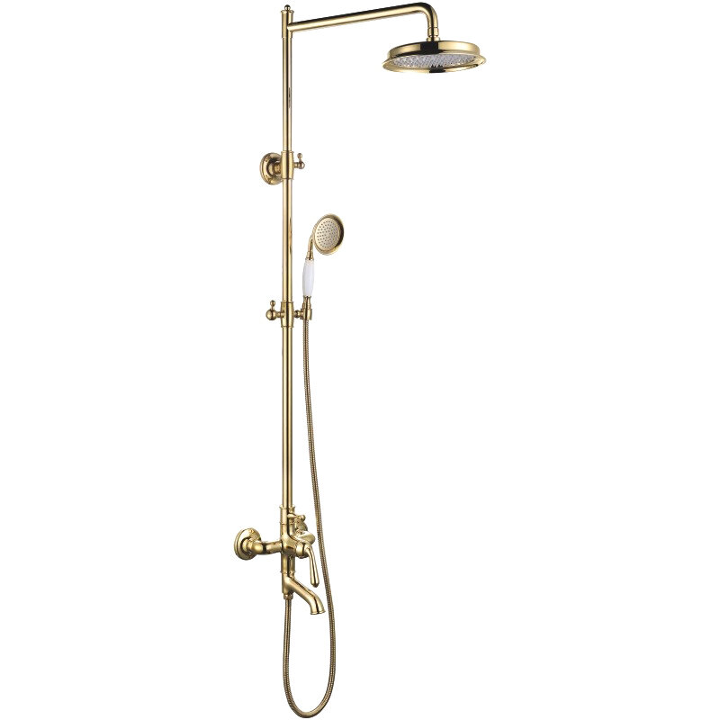 Изображение товара Душевая система Rose R0236E золото ретро на стену с тропическим душем