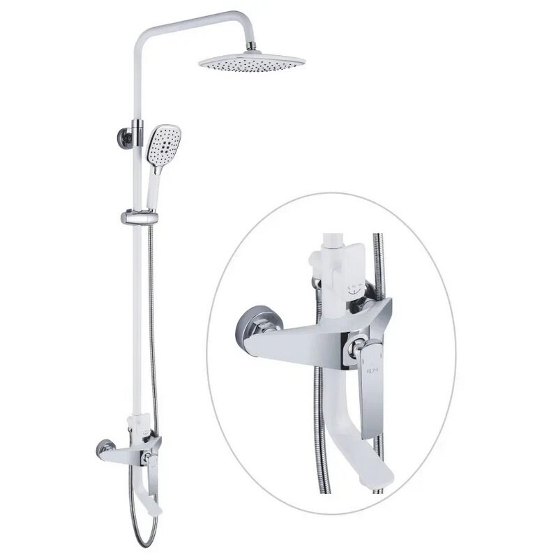 Изображение товара Душевая система Rose R1336F, белый/хром