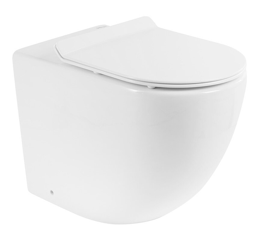 Изображение товара Приставной унитаз BelBagno Sfera-R BB2141CBR/BB2111SC, безободковый, сиденье микролифт, белый