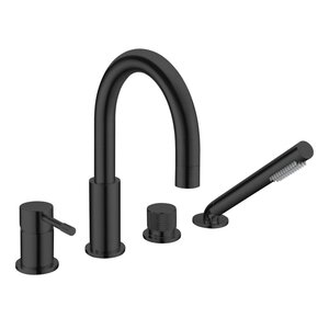 Изображение товара Врезной смеситель для ванны Boheme Uno 460-B черный турция с керамическим картриджем