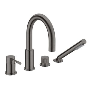 Изображение товара Смеситель врезной Boheme Uno 460-GM, на борт ванны, цвет графит