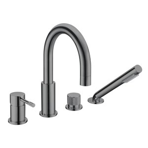 Изображение товара Смеситель врезной Boheme Uno 460-SGM, на борт ванны, цвет графит глянец