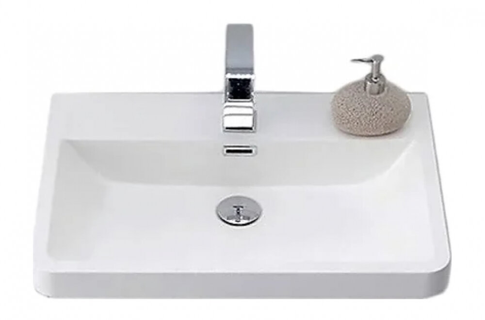 Изображение товара Раковина BelBagno Piramide PIR-650-LVB, 65 см, искусственный камень, белый