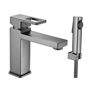 Изображение товара Смеситель для раковины с гигиеническим душем Shevanik S8271T, вороненая сталь, gunmetal