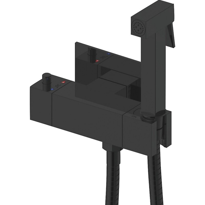 Изображение товара Гигиенический душ Rose R965H термостатический, черный, квадратный