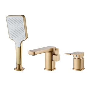 Изображение товара Смеситель для ванны и душа Shevanik S9912G, на борт ванны, цвет золотой сатин