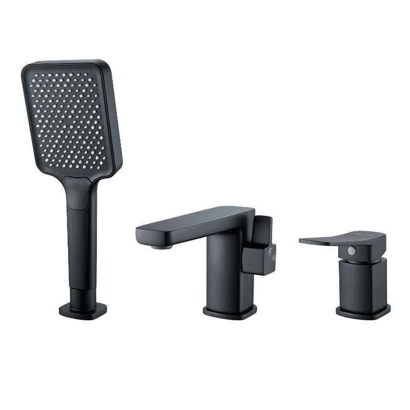 Изображение товара Смеситель для ванны и душа Shevanik S9912H, на борт ванны, цвет черный матовый