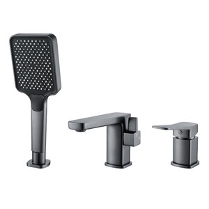 Изображение товара Смеситель для ванны и душа Shevanik S9912T, на борт ванны, вороненая сталь, gunmetal