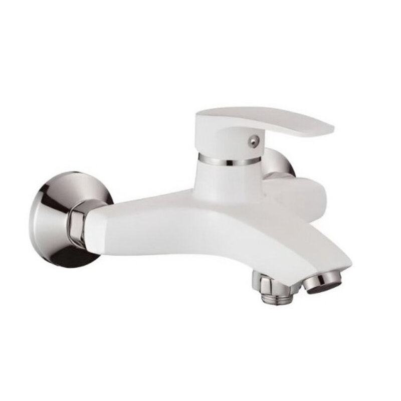 Изображение товара Смеситель для ванны и душа Shevanik S5002F с душевым гарнитуром, хром/белый Изображение товара Смеситель для ванны и душа Shevanik S5002F с душевым гарнитуром, хром/белый