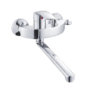 Изображение товара Современный хромированный смеситель для ванны и душа Shevanik S5502 с душевым гарнитуром