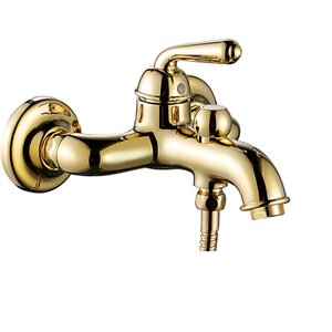 Изображение товара Смеситель для ванны и душа Rose R0202E с душевым гарнитуром и золотым покрытием