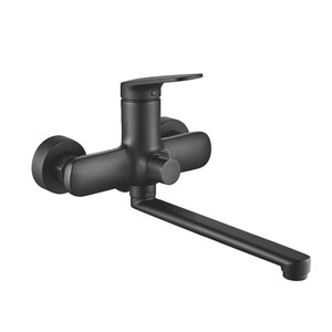 Изображение товара Смеситель для ванны и душа Shevanik S8502H, с душевым гарнитуром, цвет черный матовый