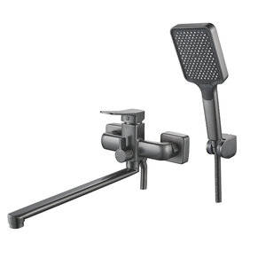 Изображение товара Смеситель для ванны и душа Shevanik S9922T, с душевым гарнитуром, вороненая сталь, gunmetal