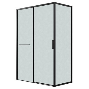 Изображение товара Душевой уголок Grossman Style 120.K33.05.1180.21.02, 110 х 80 см, стекло шиншилла, профиль черный матовый