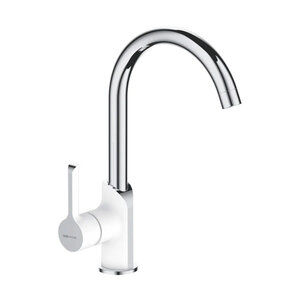 Изображение товара Смеситель для кухонной мойки Shevanik S6053F хром/белый