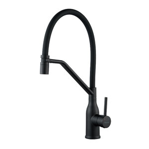 Изображение товара Смеситель для кухонной мойки Shevanik S343H-3, с гибким изливом, цвет черный матовый