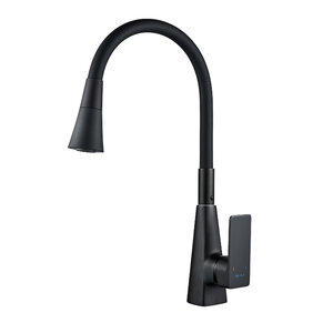 Изображение товара Смеситель для кухонной мойки Shevanik S543H-3, с гибким изливом, цвет черный матовый