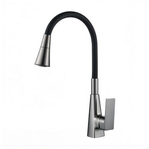 Изображение товара Современный смеситель для кухонной мойки Shevanik S543T-3 с гибким изливом и матовой поверхность