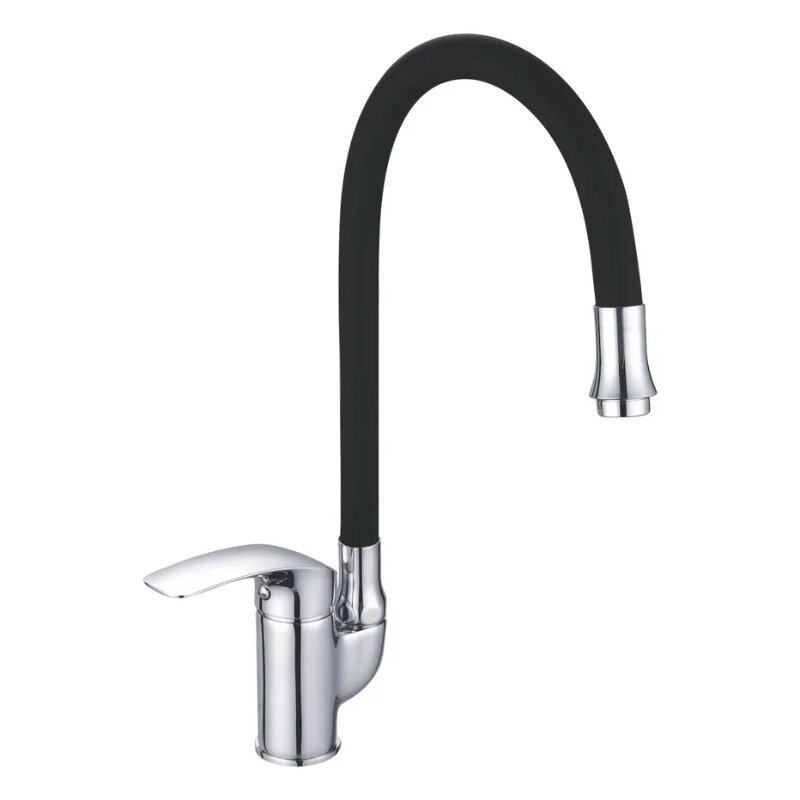 Изображение товара Смеситель для кухонной мойки Shevanik S5543-3, с гибким изливом, цвет хром/черный