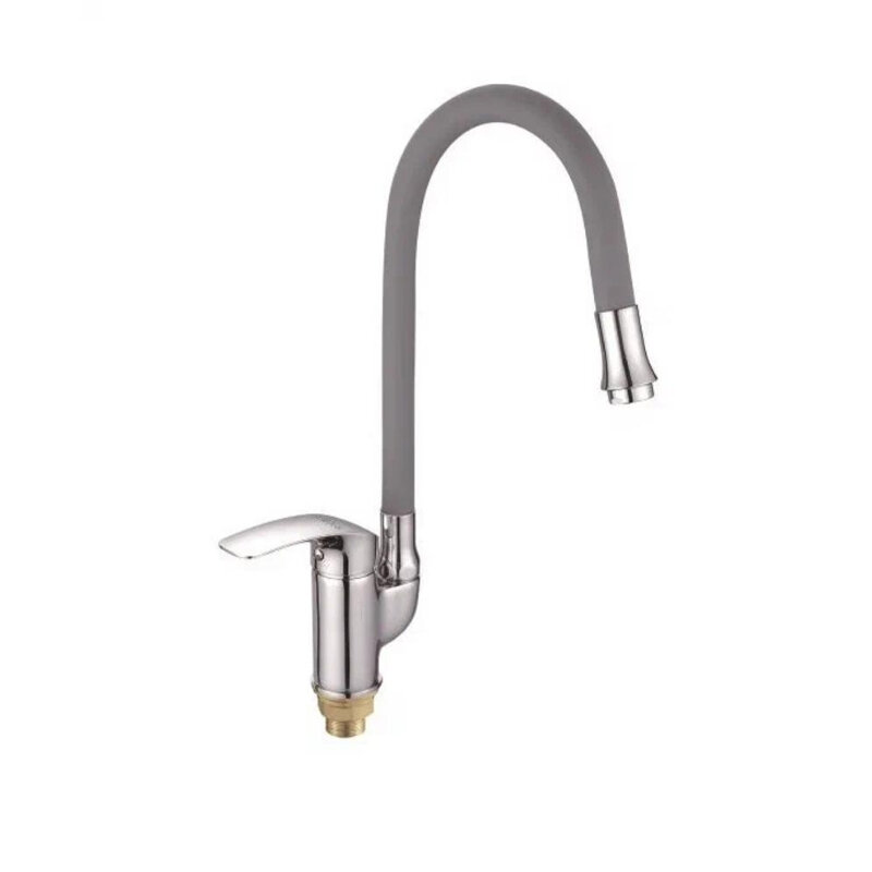 Изображение товара Смеситель для кухонной мойки Shevanik S5543-9 с гибким изливом хром/серый