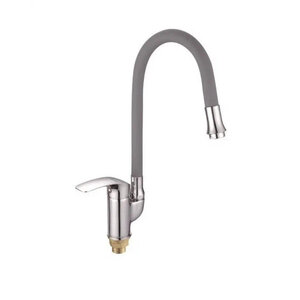 Изображение товара Смеситель для кухонной мойки Shevanik S5543-9, с гибким изливом, цвет хром/серый