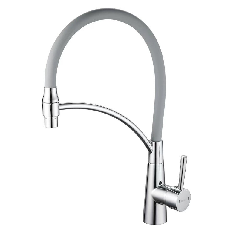 Изображение товара Смеситель Shevanik S743-9 с гибким изливом, хром/серый, 1/2 резьба, 5 лет