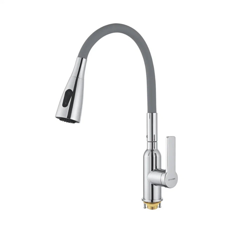 Изображение товара Смеситель для кухни Shevanik S843-9, гибкий излив, хром-серый