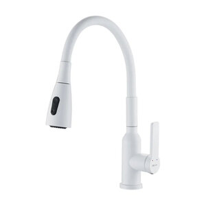 Изображение товара Смеситель для кухонной мойки Shevanik S843C-1, с гибким изливом, цвет белый матовый