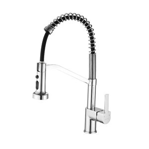 Изображение товара Смеситель для кухонной мойки Shevanik S963, с гибким изливом, цвет хром/черный