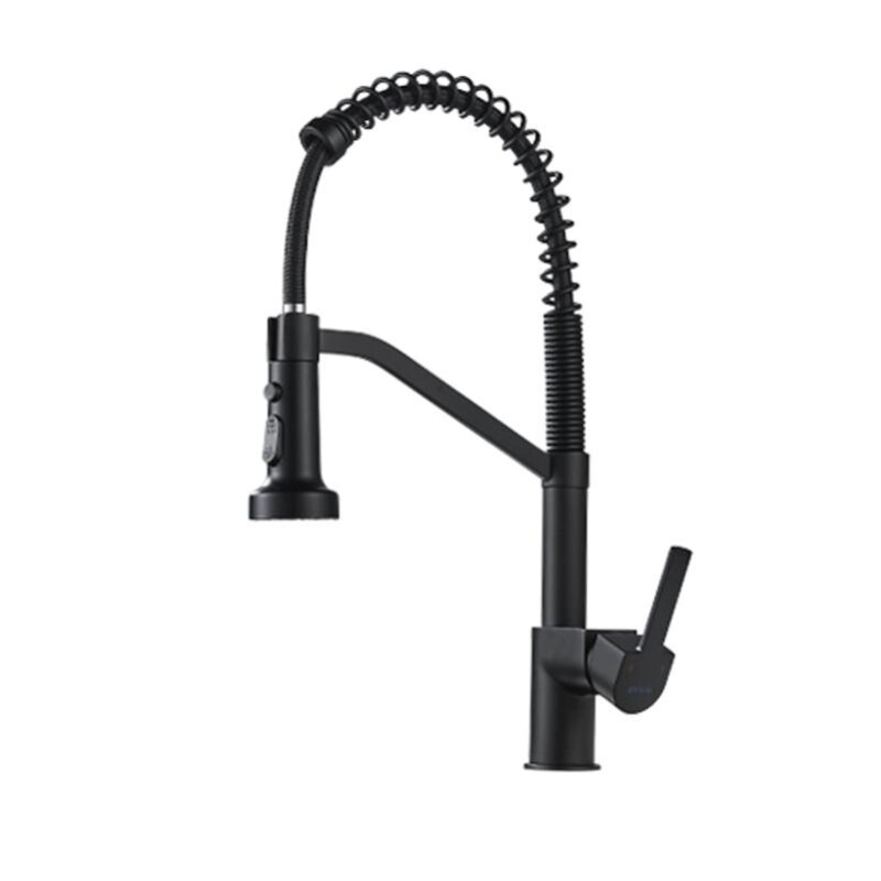 Изображение товара Смеситель для кухонной мойки Shevanik S963H с гибким изливом черный матовый