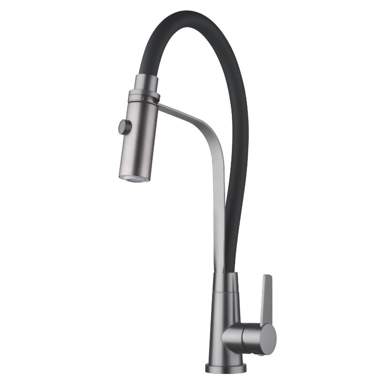 Изображение товара Смеситель кухонный Shevanik S943T-3 с гибким изливом, матовый черный