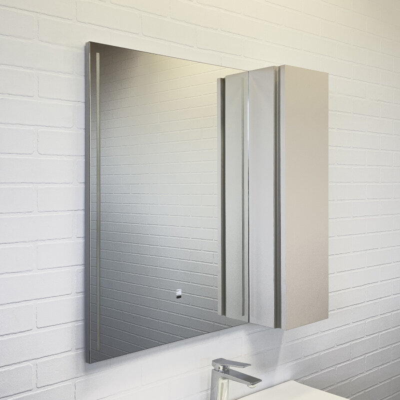 Изображение товара Зеркальный шкаф Comfortу Бильбао 00-00014154CF, 80 см, LED подсветка, датчик движения, цвет серый шёлк