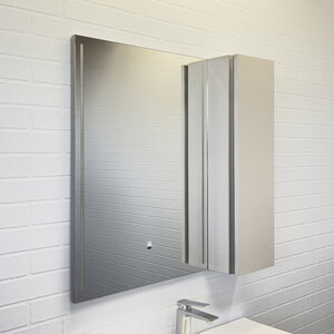 Изображение товара Зеркальный шкаф Comfortу Бильбао 00-00014154CF, 80 см, LED подсветка, датчик движения, цвет серый шёлк
