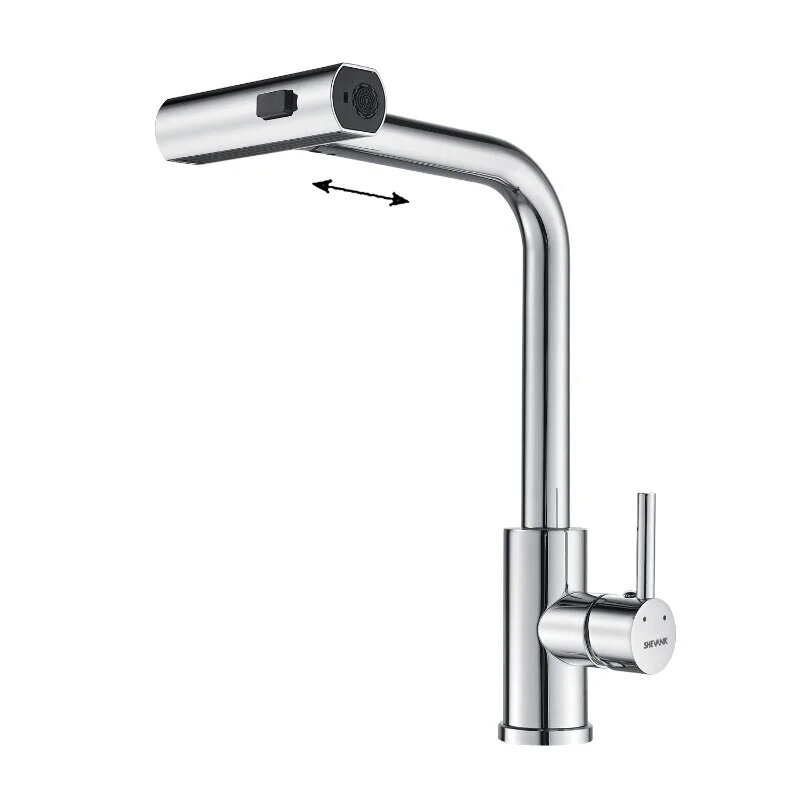 Изображение товара Смеситель для кухонной мойки Shevanik S263 с выдвижным изливом глянцевый хром