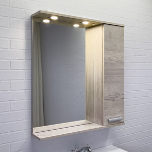 Изображение товара Зеркальный шкаф Comfortу Марио 00-00016020CF, 75 см, подсветка, цвет дуб дымчатый