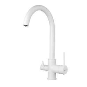 Изображение товара Смеситель для кухонной мойки Shevanik S128C, с подключением к фильтру, цвет белый матовый