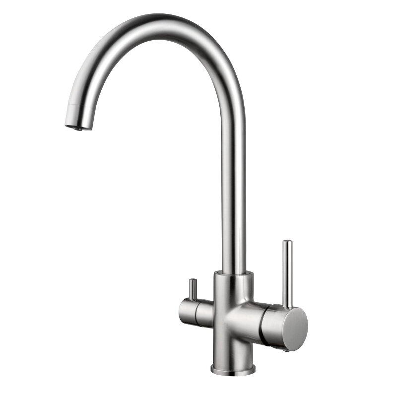 Изображение товара Смеситель для кухонной мойки Shevanik S128L с подключением к фильтру сатин