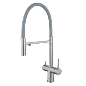 Изображение товара Смеситель для кухонной мойки Shevanik S178L, с гибким изливом, с подключением к фильтру, цвет сатин/серый Изображение товара Смеситель для кухонной мойки Shevanik S178L, с гибким изливом, с подключением к фильтру, цвет сатин/серый