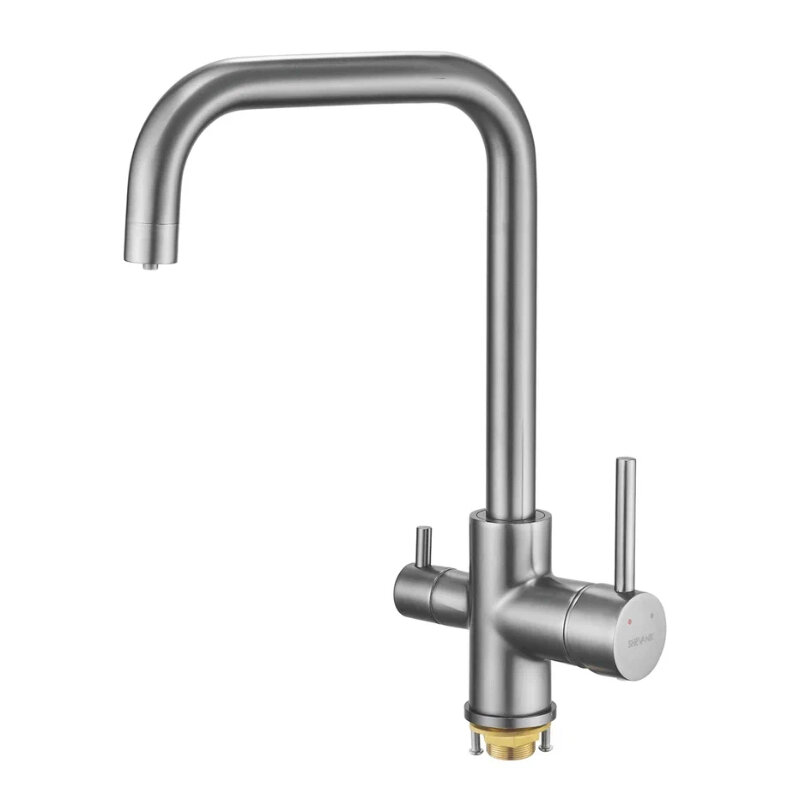 Изображение товара Смеситель для кухонной мойки Shevanik S228T с подключением к фильтру и вороненой стали