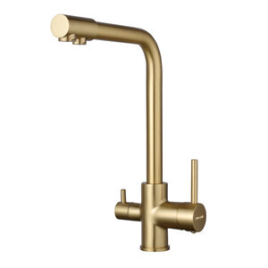 Изображение товара Смеситель для кухонной мойки Shevanik S328G, с подключением к фильтру, цвет золотой сатин