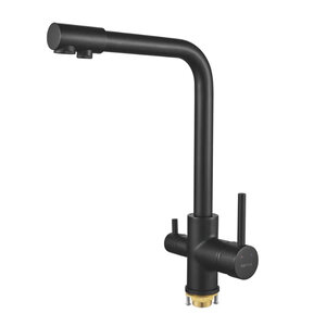 Изображение товара Смеситель для кухонной мойки Shevanik S328H, с подключением к фильтру, цвет черный матовый
