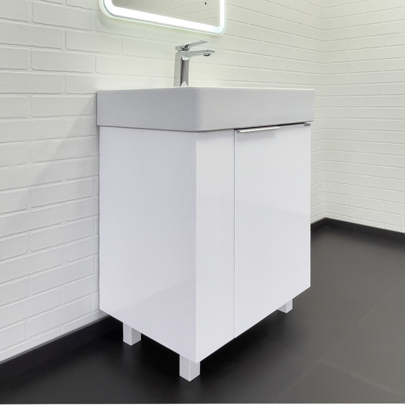 Изображение товара Тумба с раковиной Comfortу Асти 60 см белый глянец напольная