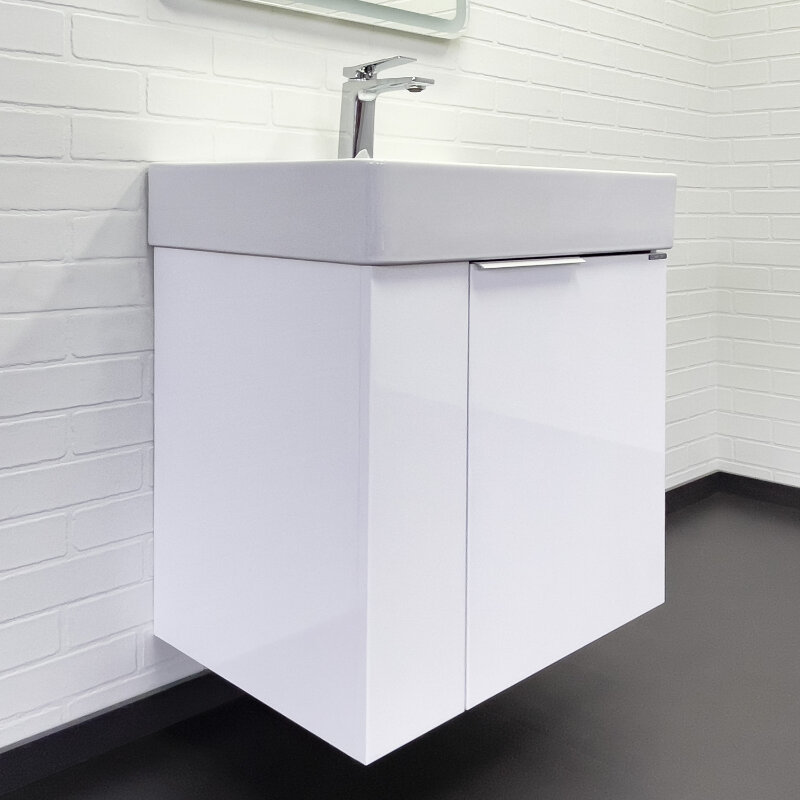 Изображение товара Тумба с раковиной Comfortу Асти 00-00019248CF, подвесная, 60 см, цвет белый глянец