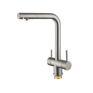 Изображение товара Смеситель для кухонной мойки Shevanik S468B, с подключением к фильтру, цвет сатин