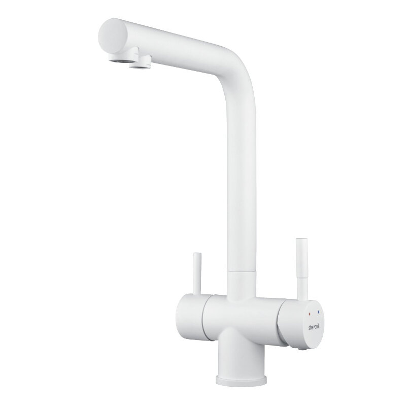 Изображение товара Смеситель для кухонной мойки Shevanik S468C с подключением к фильтру белый матовый